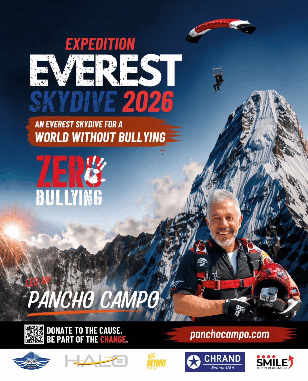 Skydive Spain joins “The Everest Expedition: Zero Bullying”
